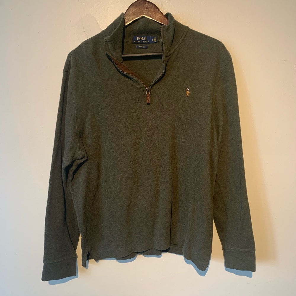 Ralph Lauren Polo half zip sweater in olive